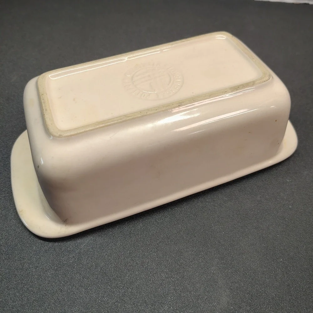Longaberger Loaf Pan Kitchen Cream Blue Woven Traditions Pottery Bakeware